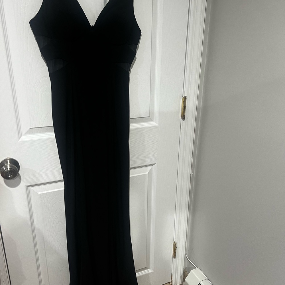 Black Evening Gown with sheer cut-outs